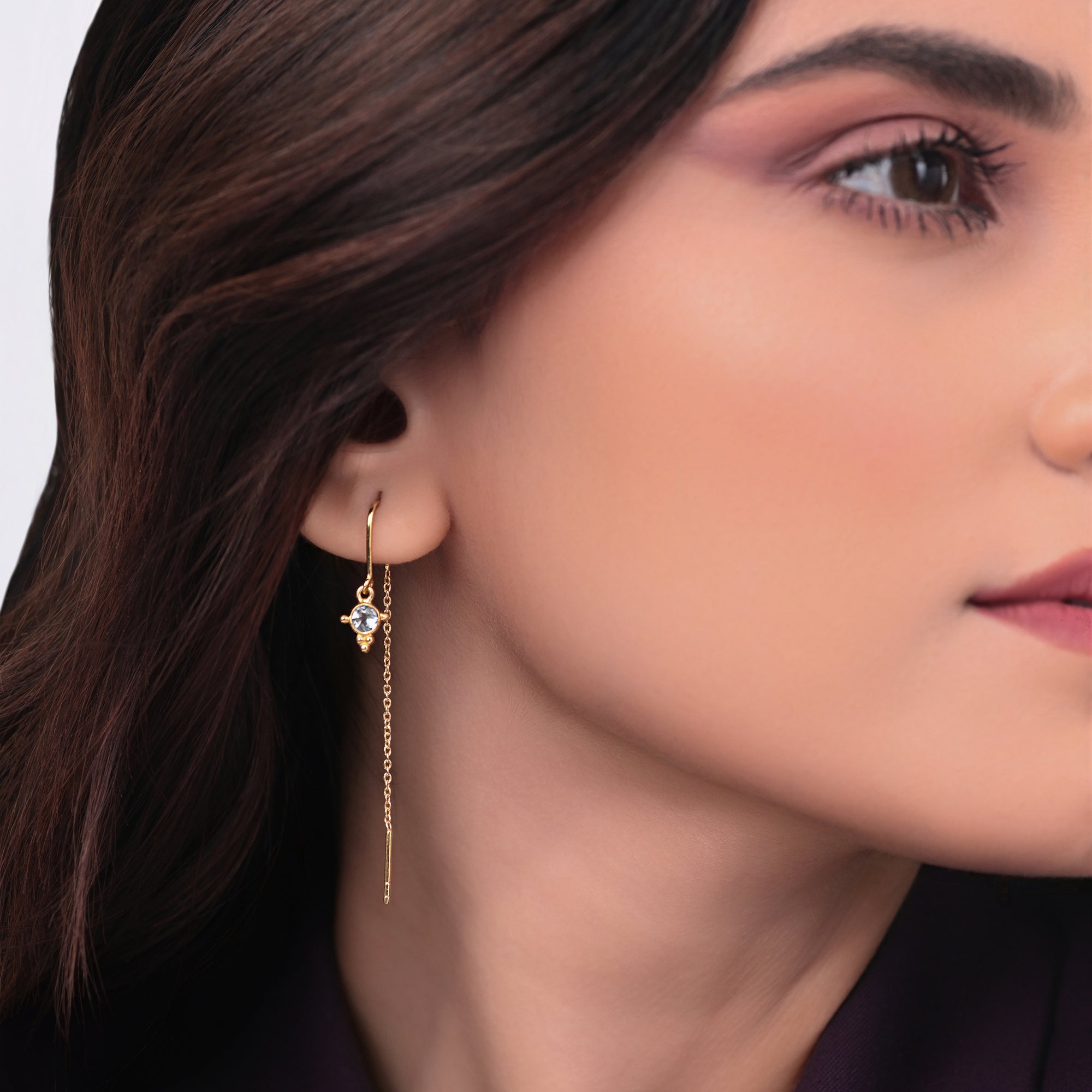 The Topaz Lure Thread Earrings