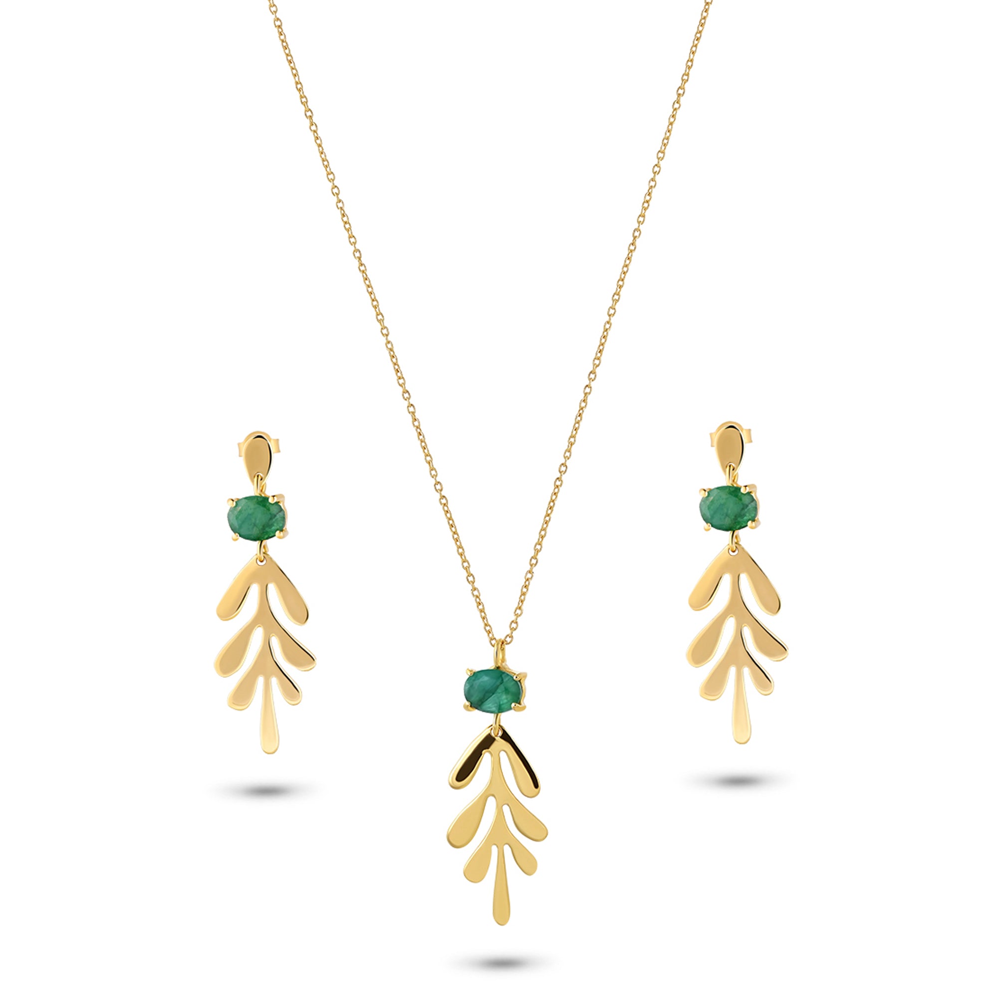 The Emrald Fern Pendant Set