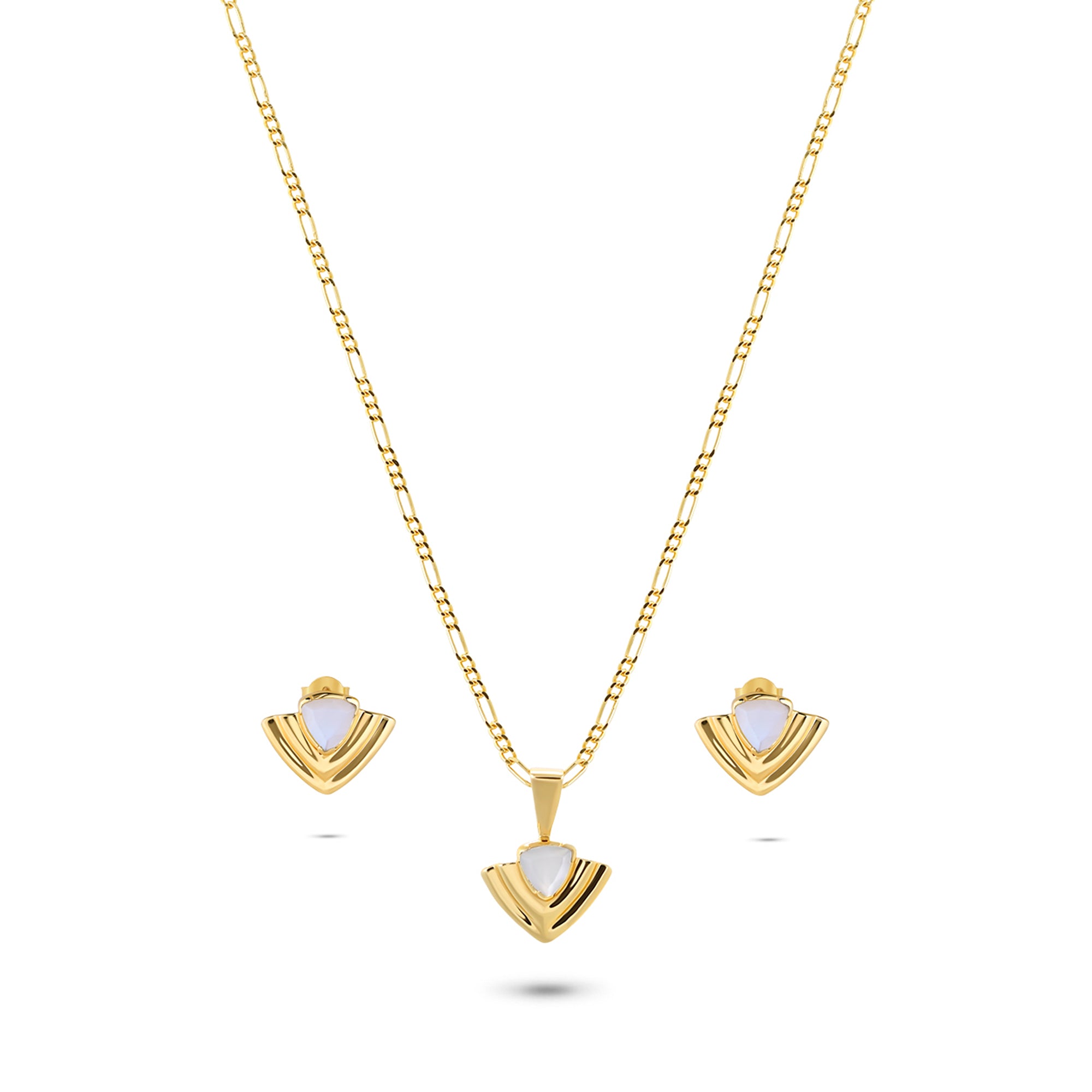 The Golden Ripple Pendant Set