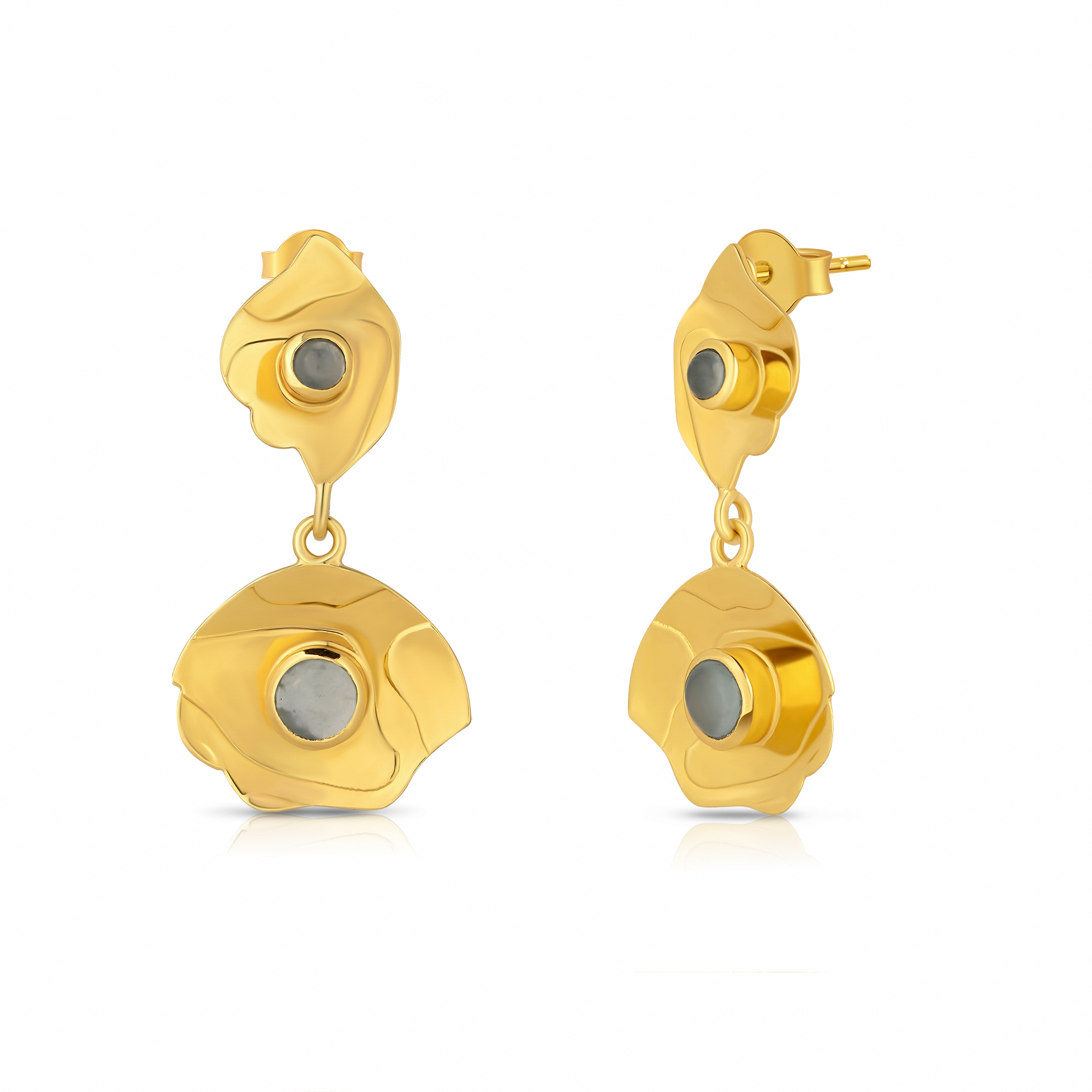 Twin Leaf Whisper Drop Earrings