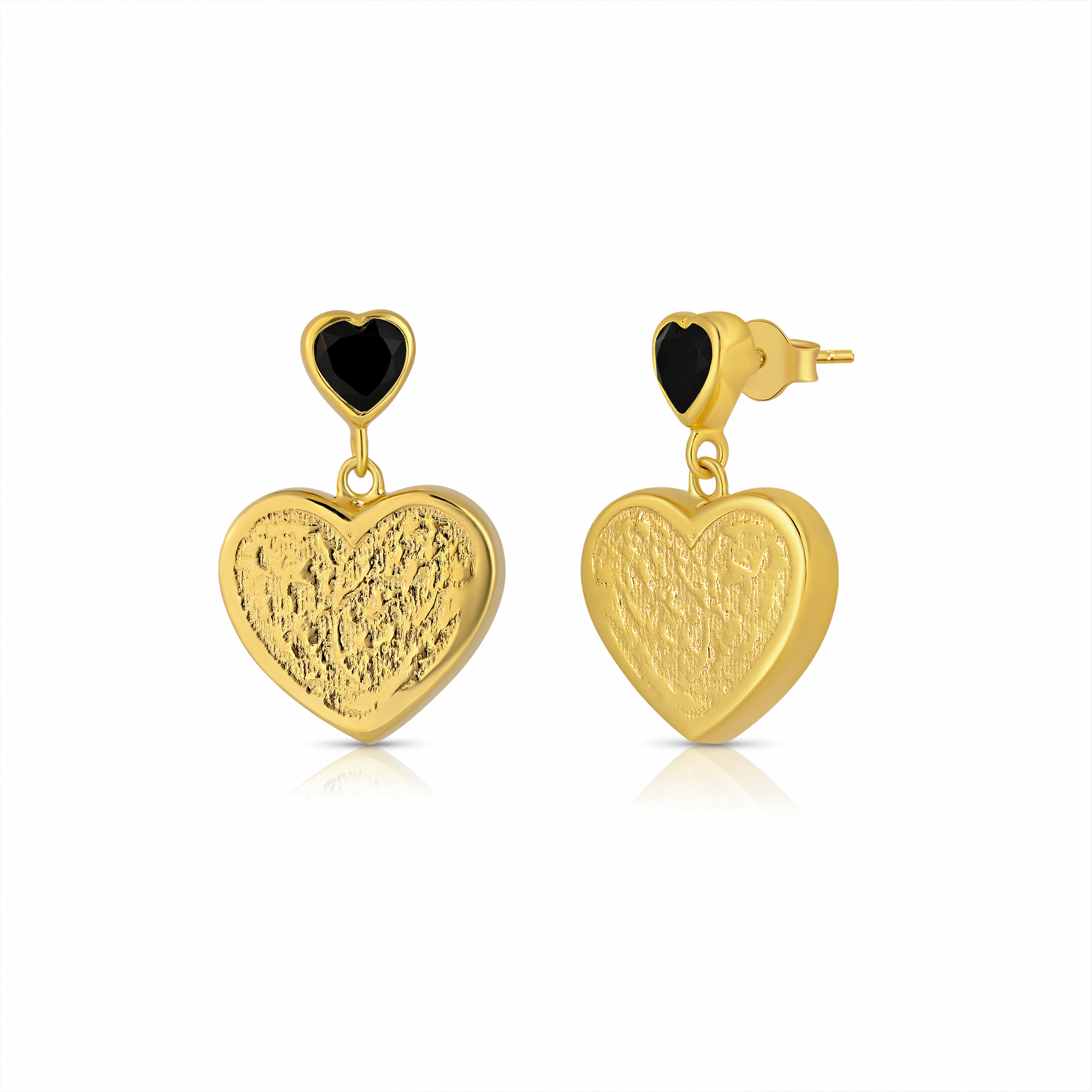 The Golden Heart Beat Drop Earrings