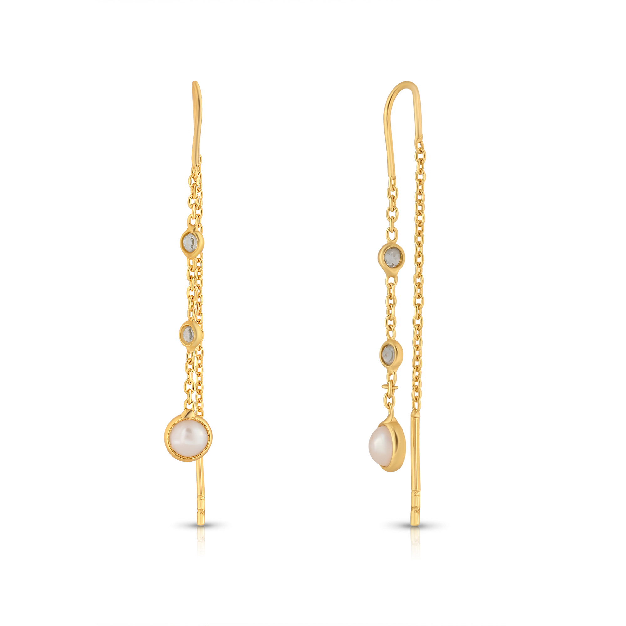The Ocean Pearl Threaded Earrings