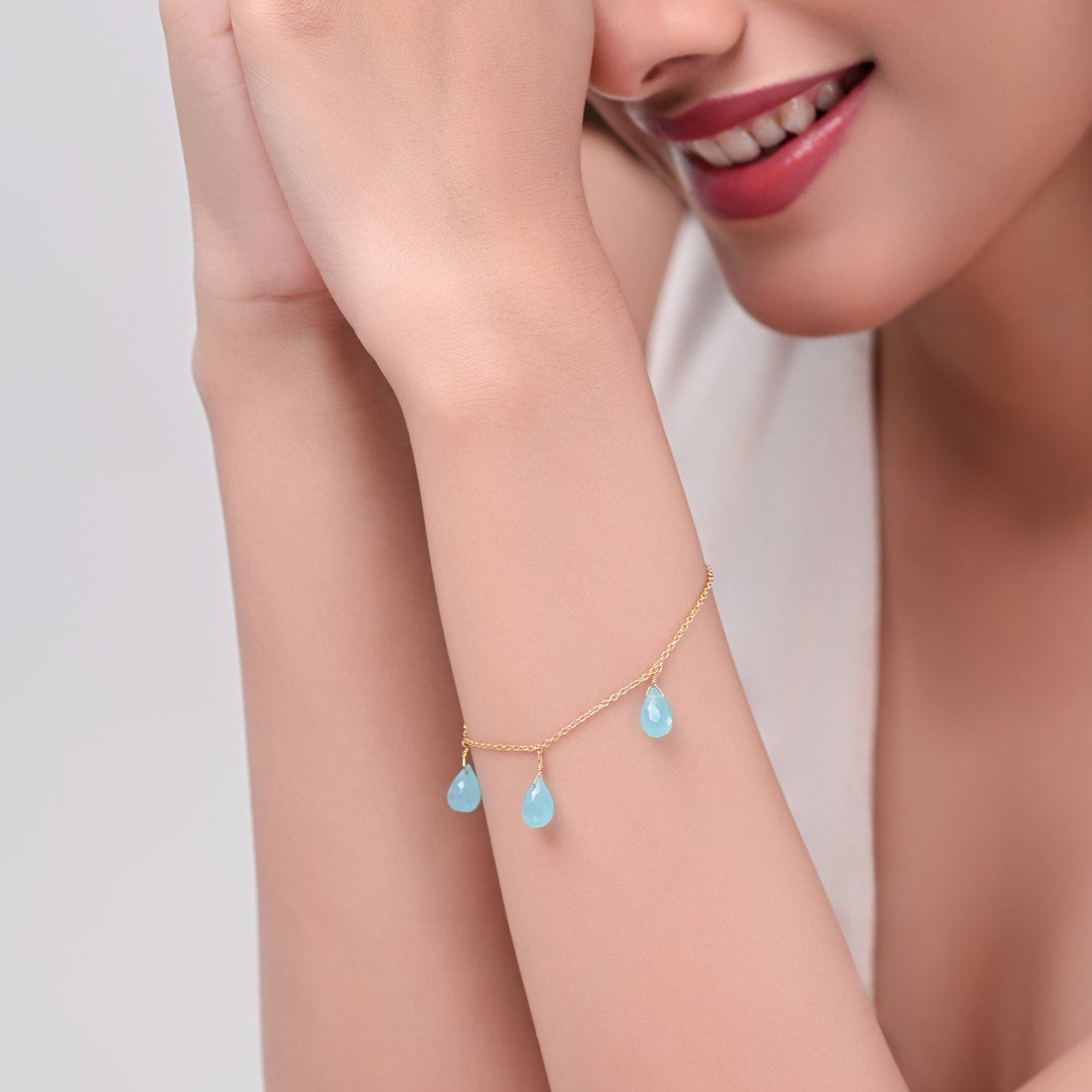 The Aqua Drop Charm Bracelet