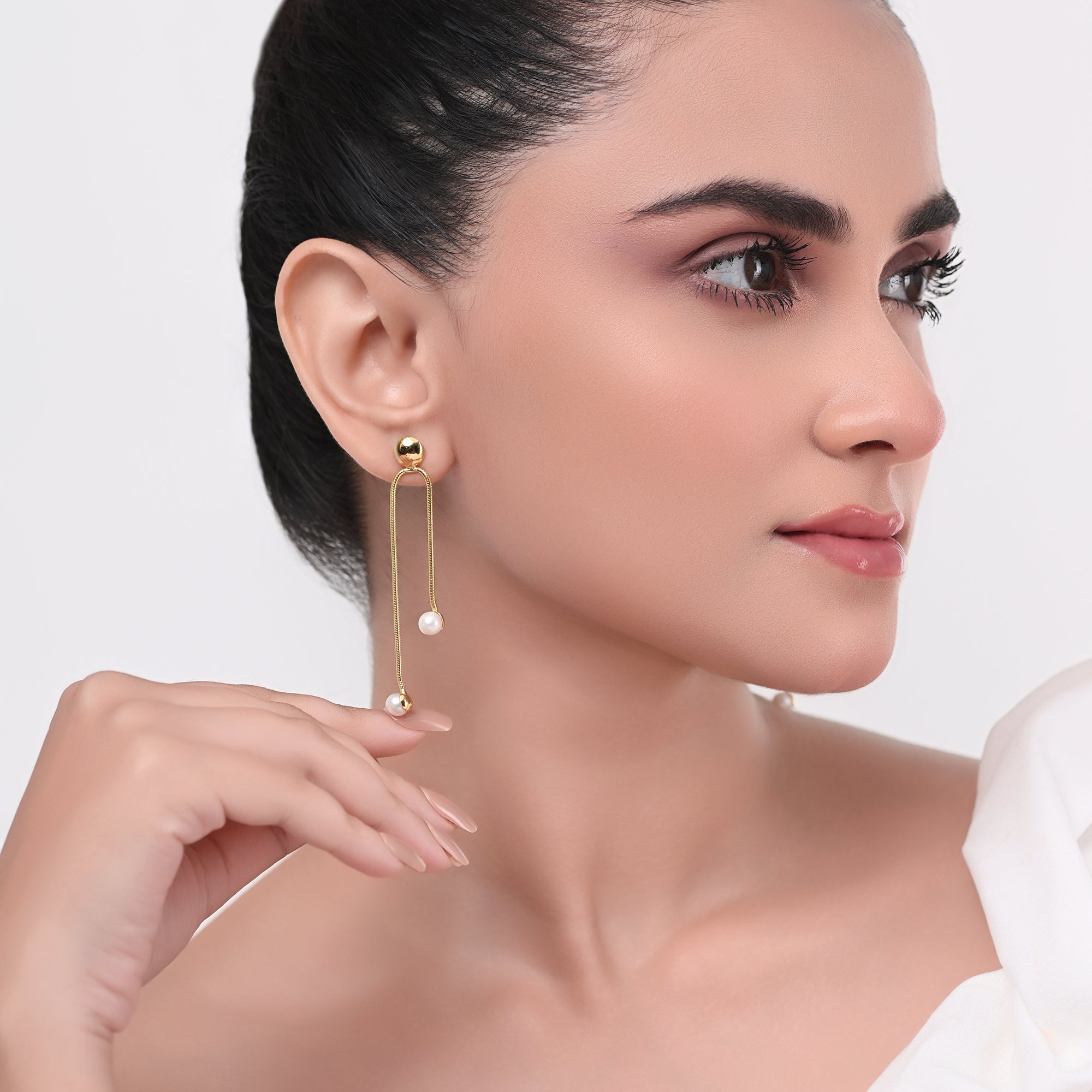 The Elaara Pearl Drop Danglers