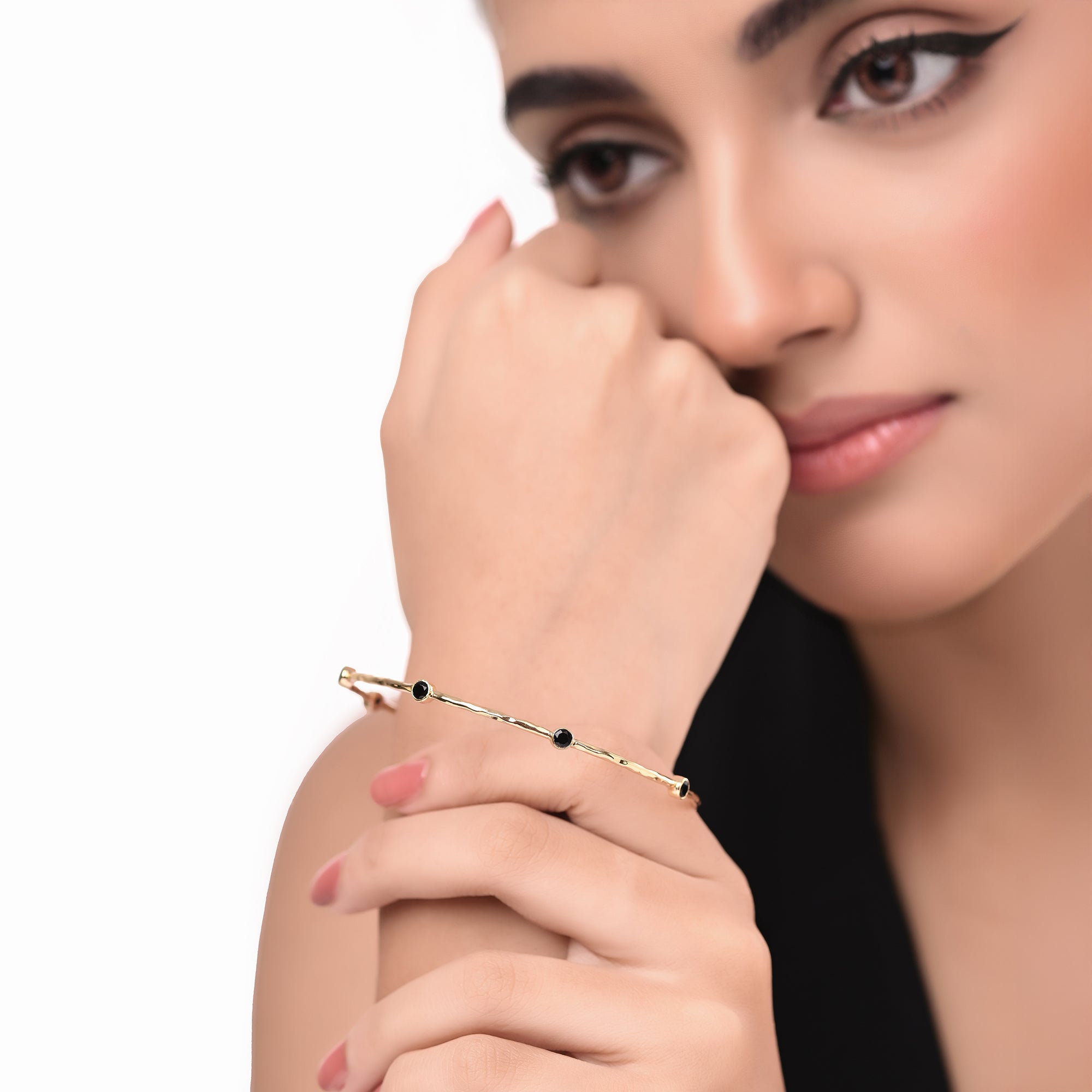 The Black Beaded Bangle
