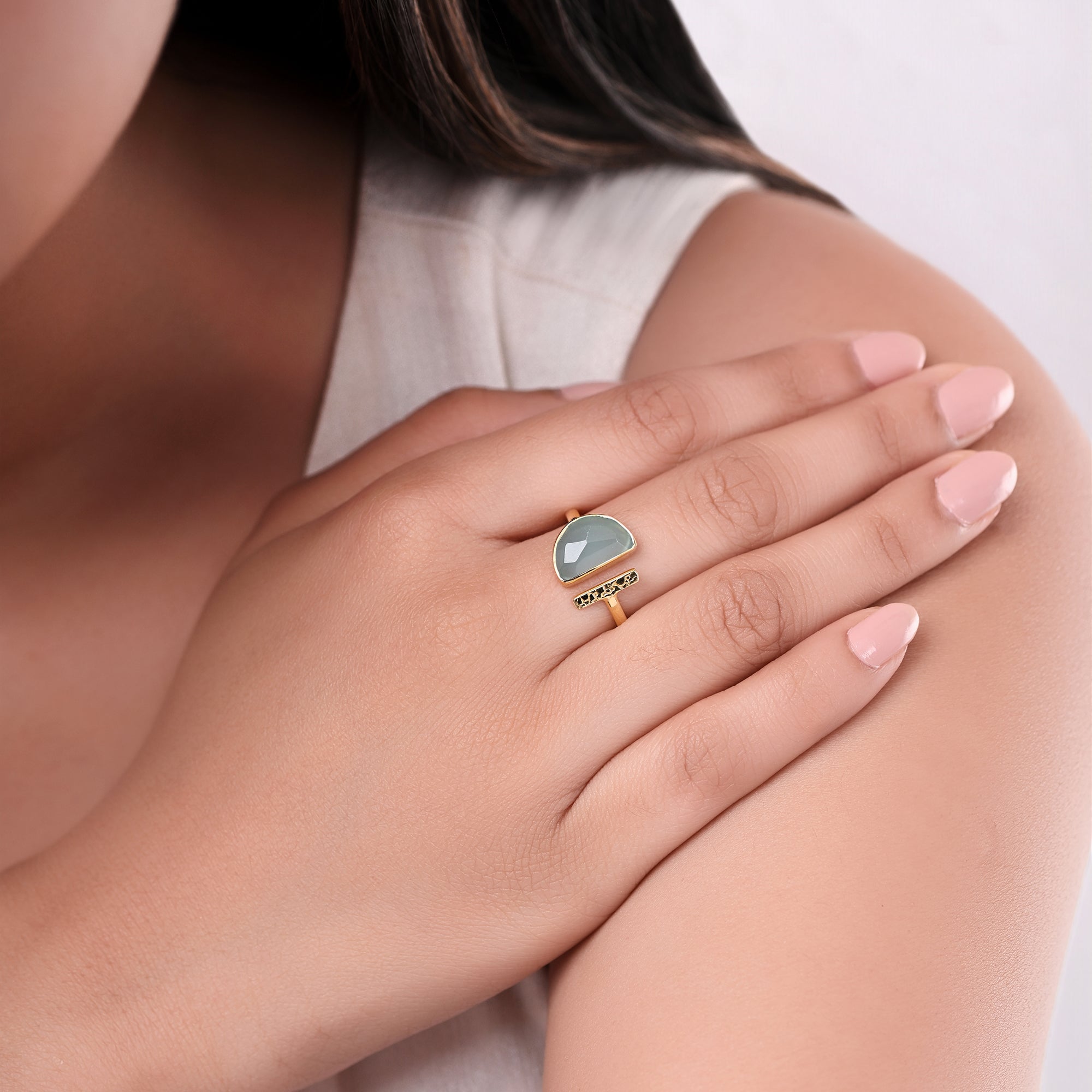 The Aqua Luna Ring