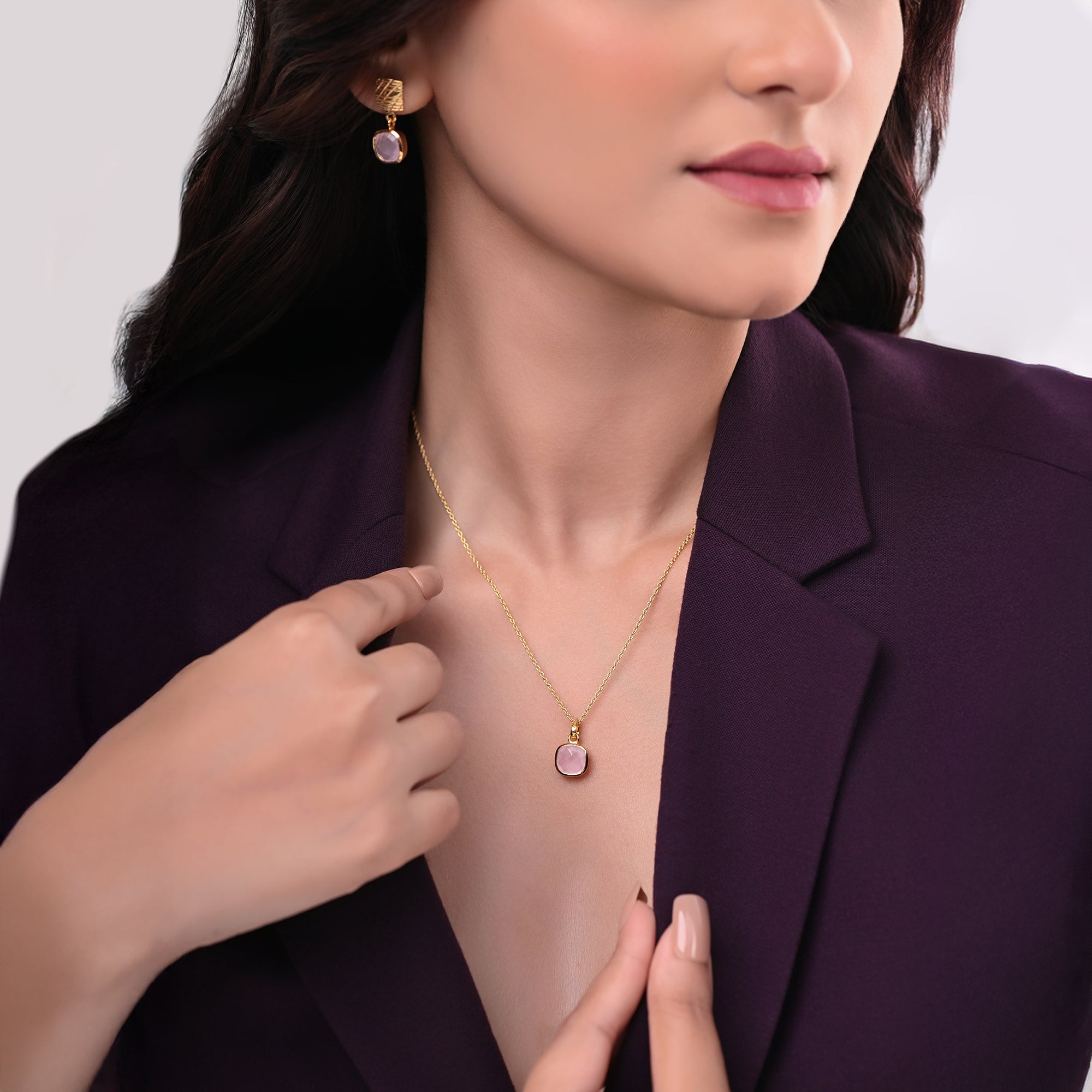 The Pink Poise Pendant Set