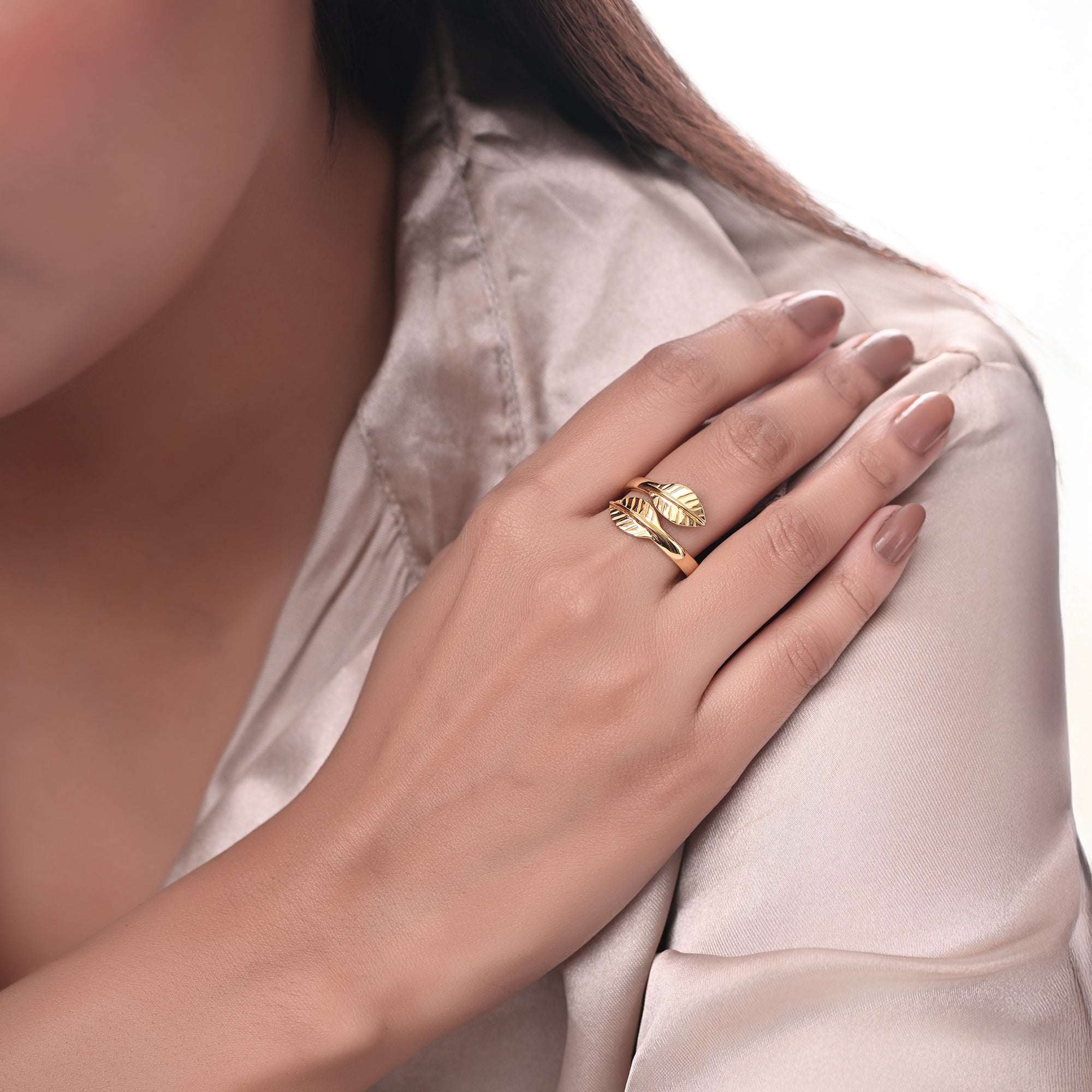 The Duet Leaf Ring