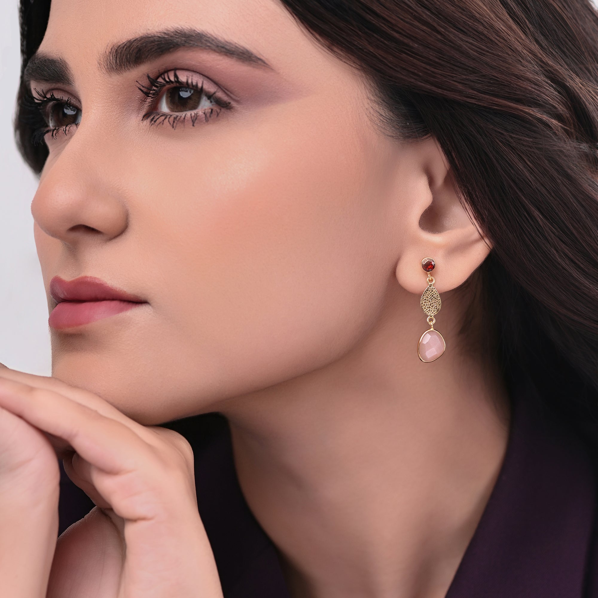 The Peach Velvet Drop Earrings