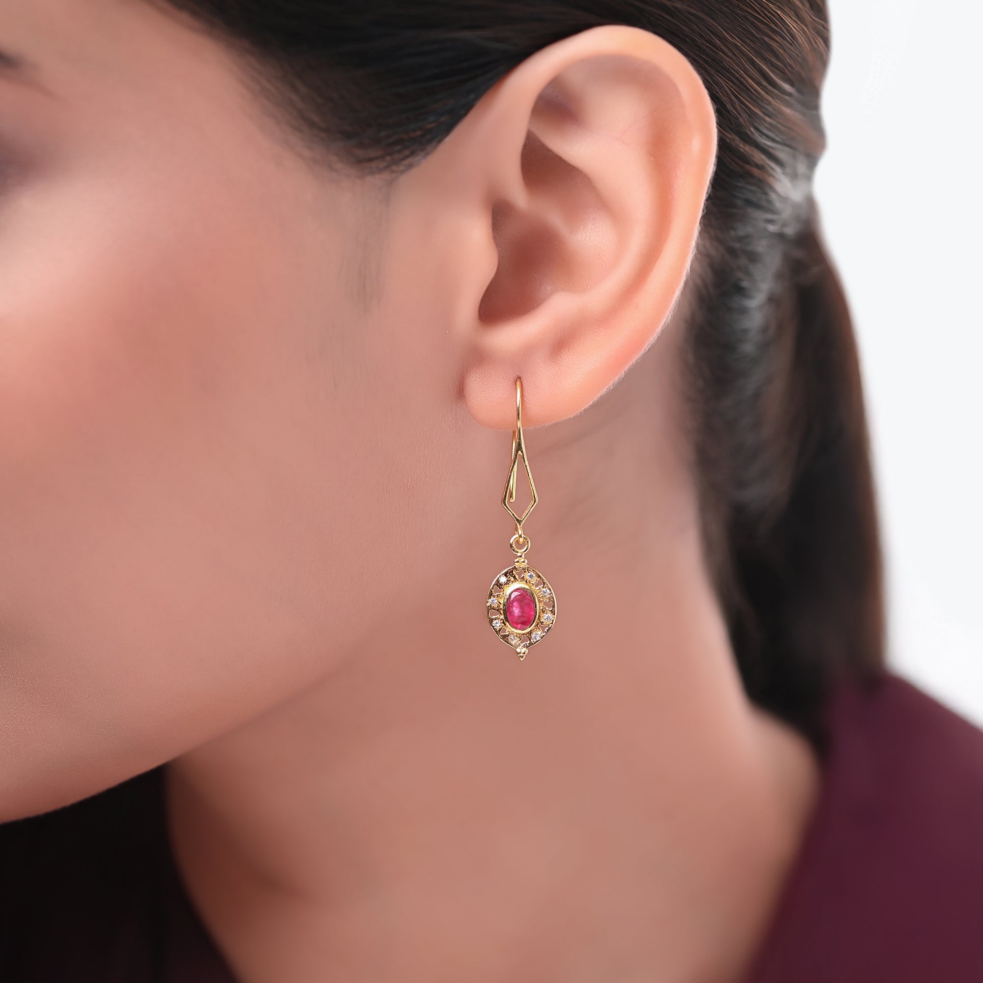 The Scarlet Sheen Drop Earrings