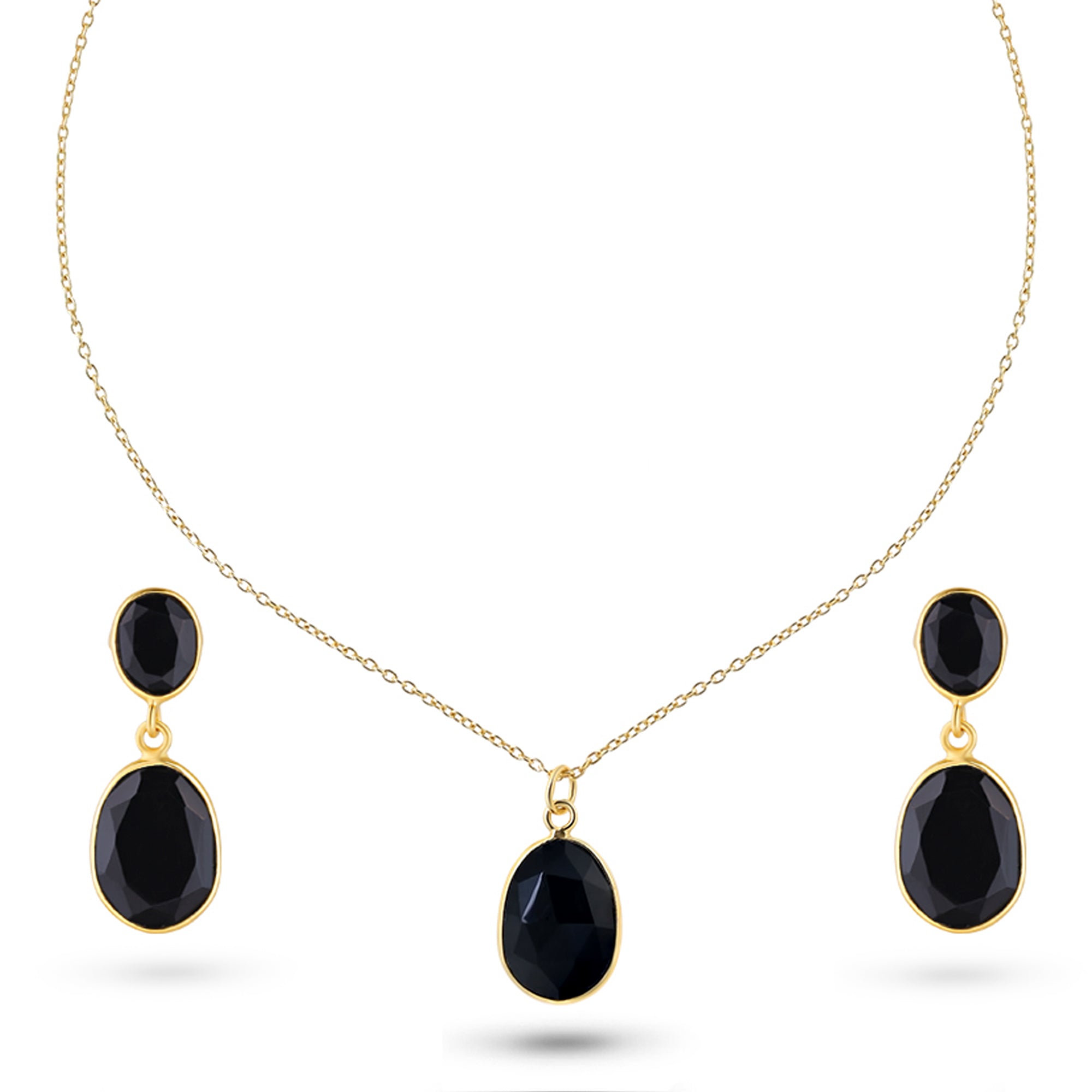 The Black Amber Pendant Set