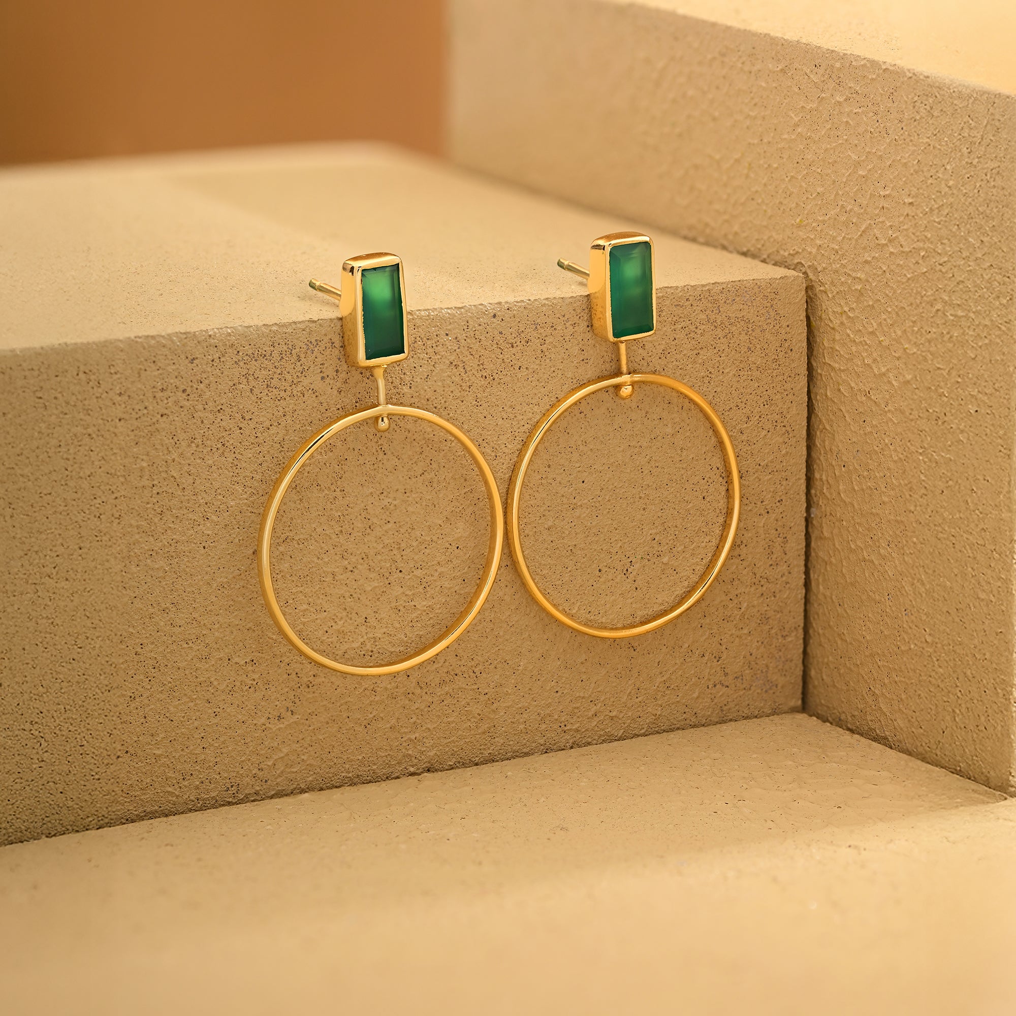 The Emerald Luxe Hoops